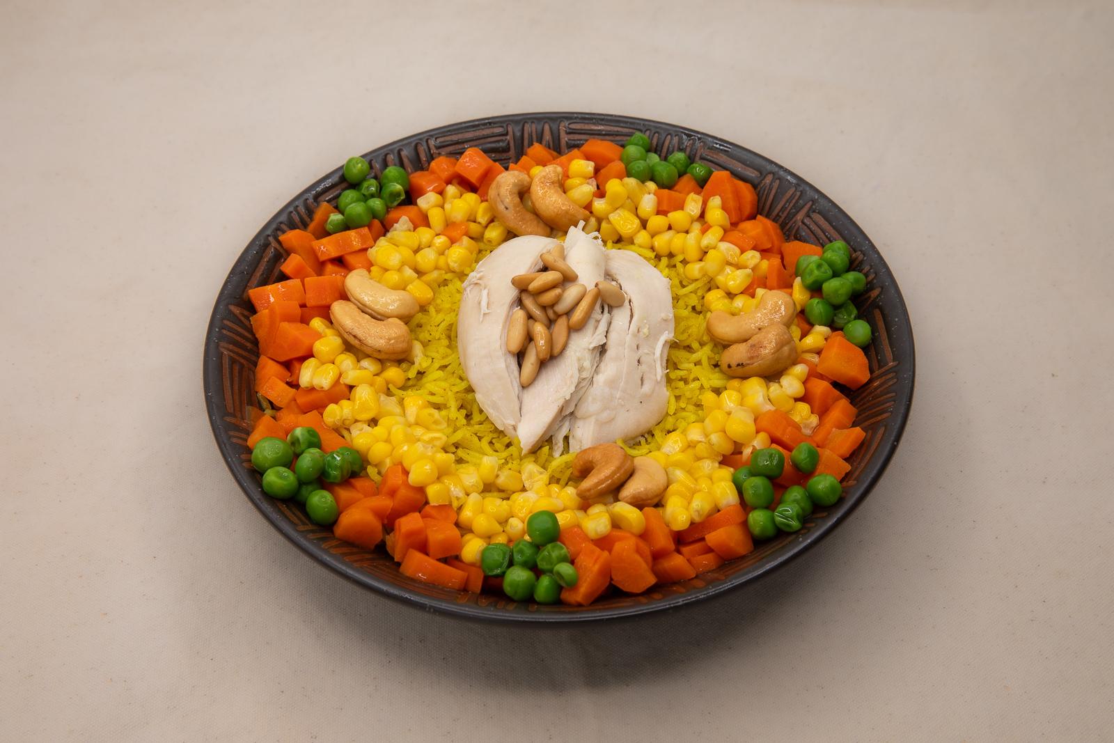 Fatteh chicken and curried Rice